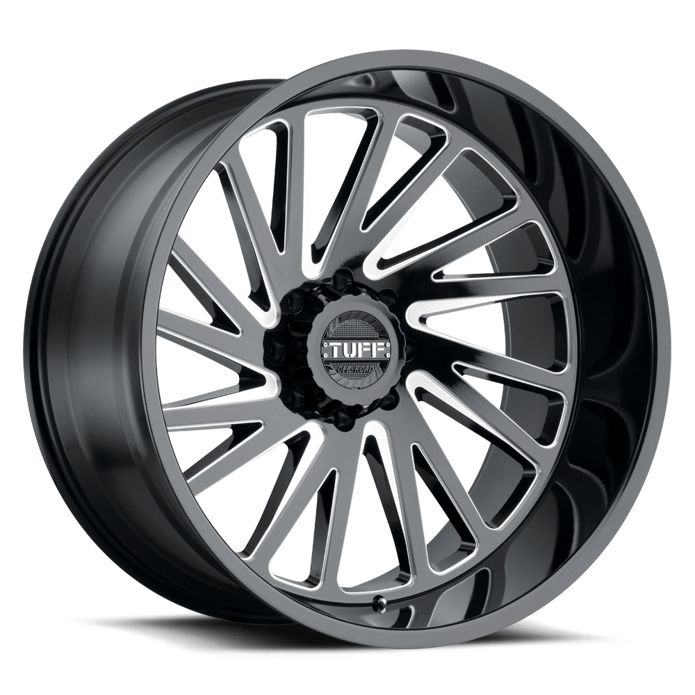 TUFF T2A-Left Wheel 26x14 Gloss Black w/Milled Spokes -72mm ET 125.1mm CB 8x170