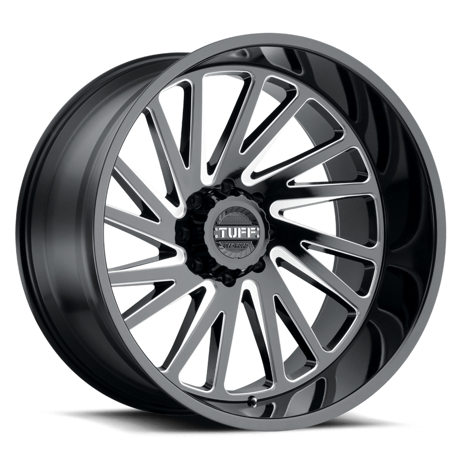 TUFF T2A-Left Wheel 26x14 Gloss Black w/Milled Spokes -72mm ET 125.1mm CB 8x170