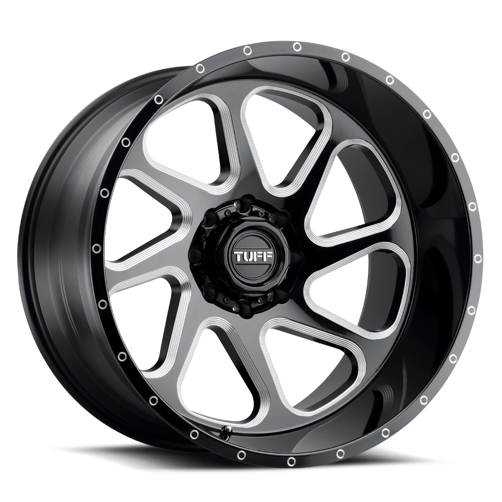 TUFF T2B-Left Wheel 26x14 Gloss Black w/Milled Spokes -72mm ET 71.5mm CB 5x127