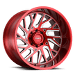 TUFF T4B-Left Wheel 24x14 Candy Red w/Milled Spokes -72mm ET 71.5mm CB 5x127