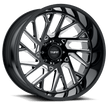 TUFF T4B-Left Wheel 24x14 Gloss Black w/Milled Spokes -72mm ET 125.1mm CB 8x165.1
