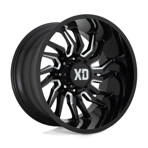 XD Wheels XD858 Tension 20x10 Gloss Black Milled -18mm ET 106.1mm CB 6x139.7 wheel