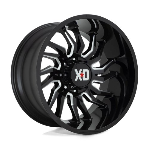 XD Wheels XD858 Tension 22x10 Gloss Black Milled -18mm ET 78.1mm CB 5x139.7 wheel