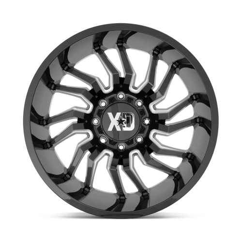XD Wheels XD858 Tension 22x10 Gloss Black Milled -18mm ET 78.1mm CB 5x139.7 wheel
