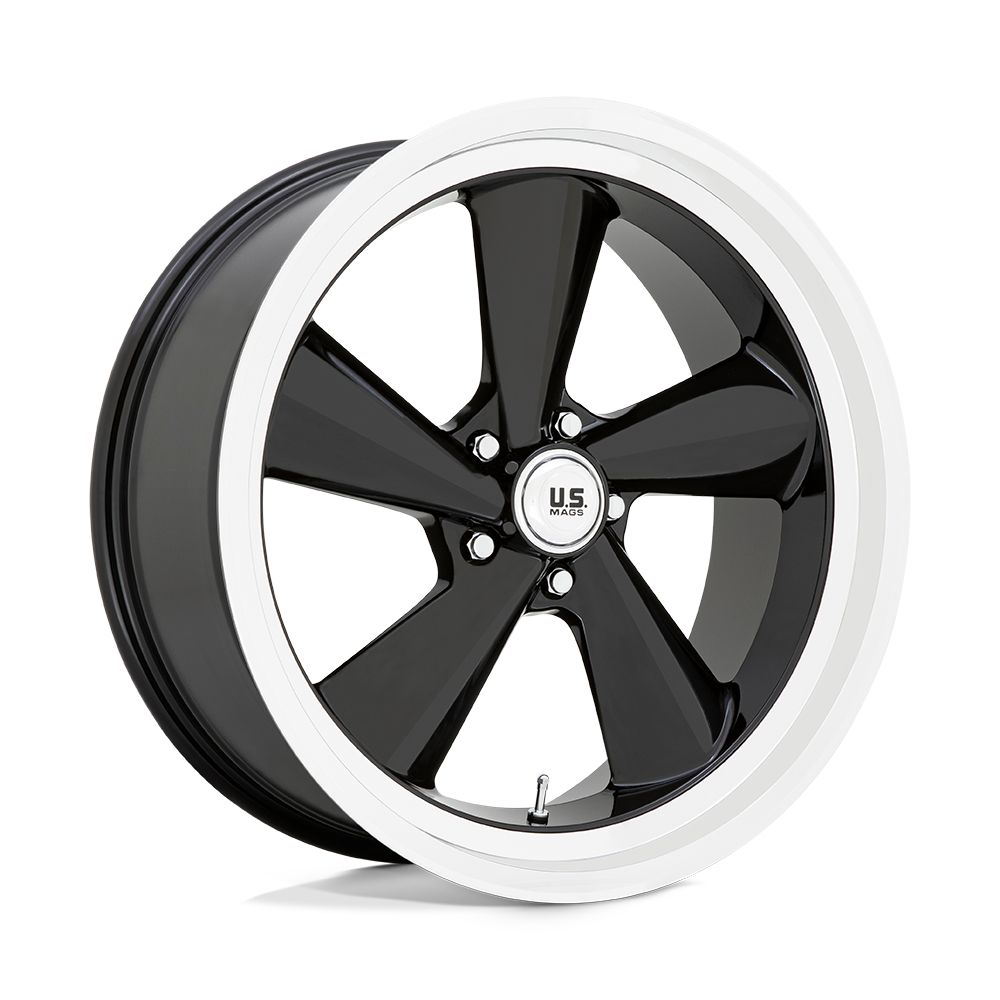 U.S. Mags U136 TS-Left Wheel 22x10.5 Gloss Black w/Diamond Cut Lip 0mm ET 72.56mm CB 5x120.65