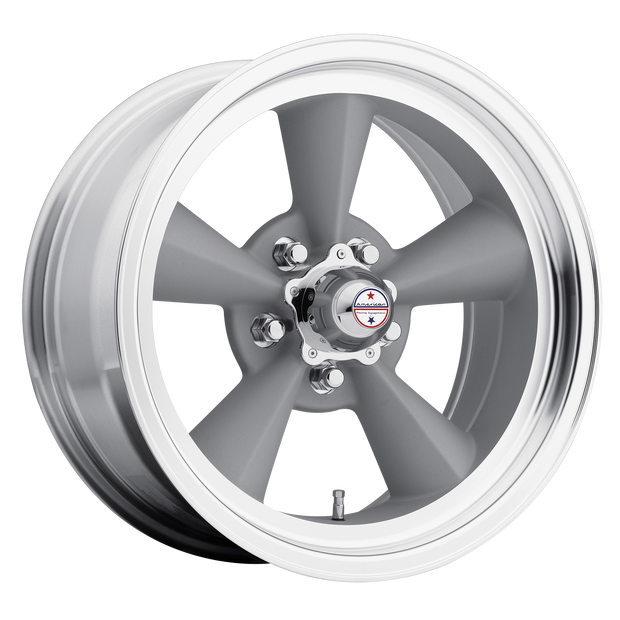 American Racing VN309 TT O 15x5 Vintage Silver w/Machined Lip -13mm ET 83.06mm CB 5x114.3
