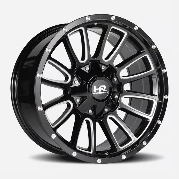 Hardrock Offroad Tactical 22x10 Gloss Black Milled -25mm ET 106.1mm CB 6x135/6x139.7 wheel