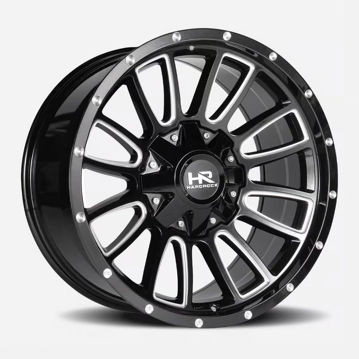 Hardrock Offroad Tactical 20x10 Gloss Black Milled -19mm ET 125.2mm CB 8x165.1 wheel