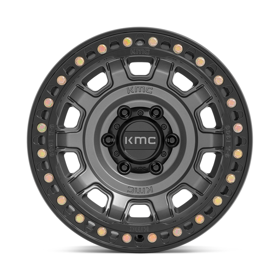 KMC Wheels KM236 Tank Beadlock 17x9 Anthracite -15mm ET 71.5mm CB 5x127