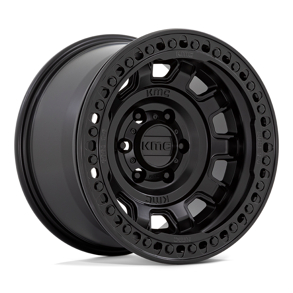 KMC Wheels KM236 Tank Beadlock 17x9 Satin Black -15mm ET 71.5mm CB 5x127