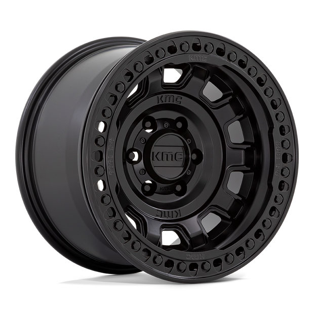 KMC Wheels KM236 Tank Beadlock 17x9 Satin Black -15mm ET 71.5mm CB 5x127