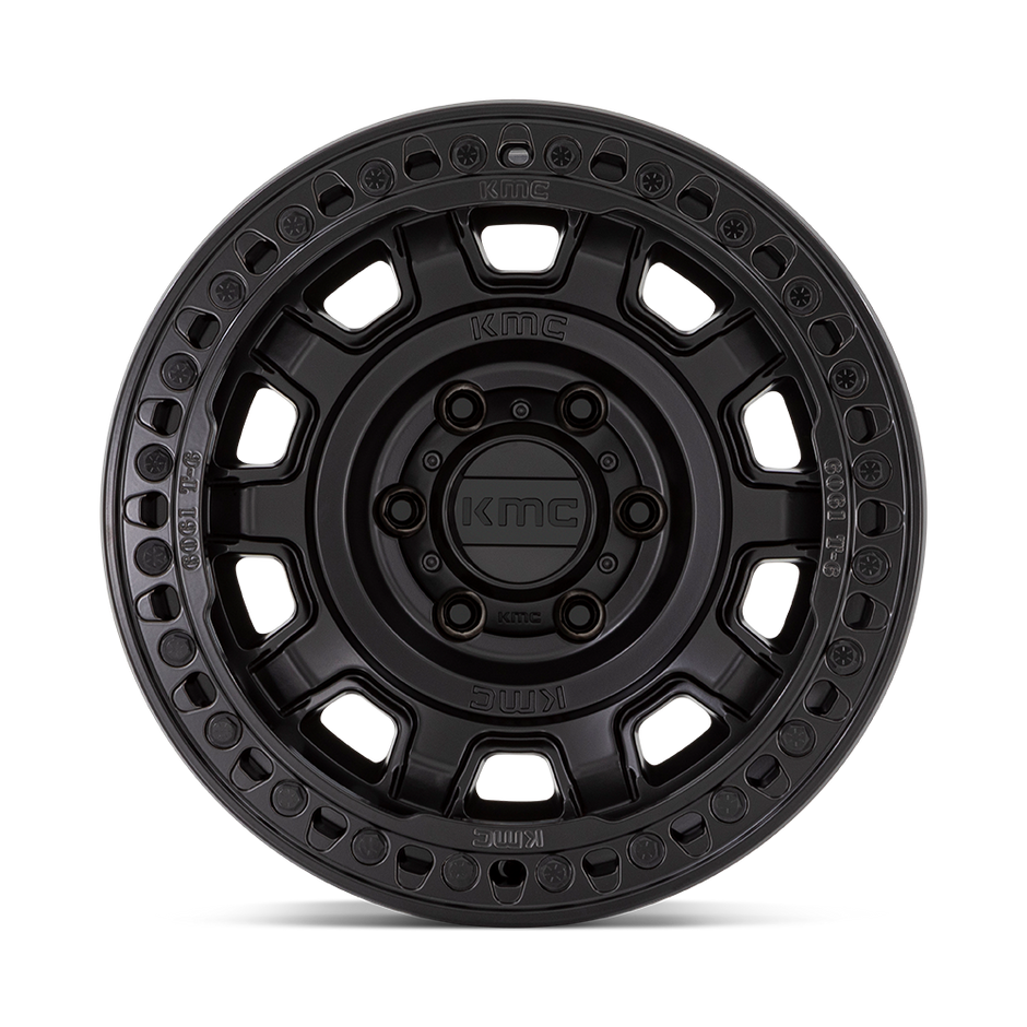 KMC Wheels KM236 Tank Beadlock 17x9 Satin Black -15mm ET 71.5mm CB 5x127