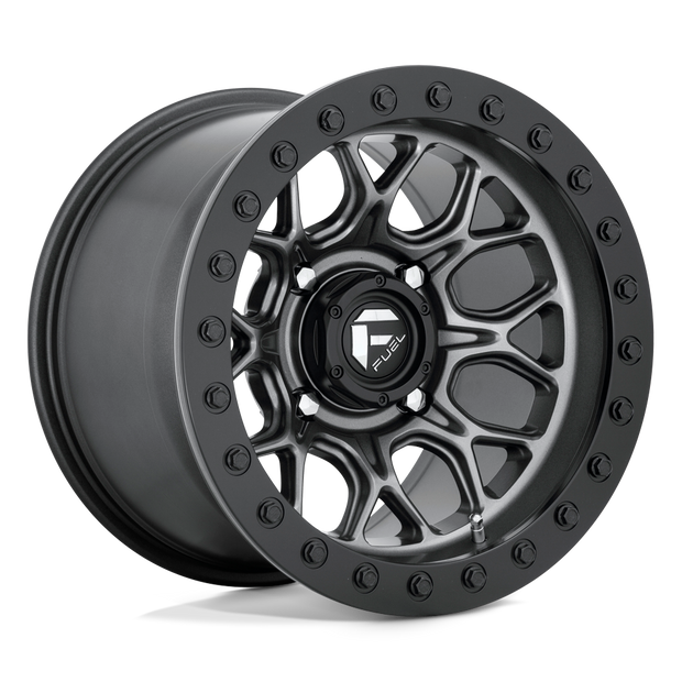 Fuel Wheels D919 Tech UTV Beadlock 15x7 Matte Gunmetal W/Black Bead Ring 38mm ET 110.1mm CB 4x137