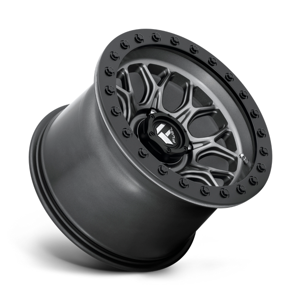 Fuel Wheels D919 Tech UTV Beadlock 15x7 Matte Gunmetal W/Black Bead Ring 38mm ET 110.1mm CB 4x137