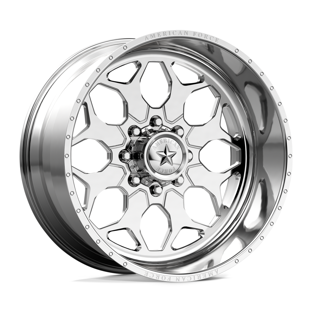 American Force Terra SS forged wheels in polished finish, three-quarter view