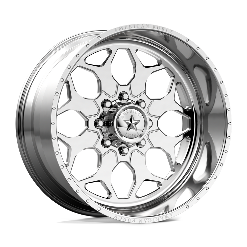 American Force Terra SS forged wheels in polished finish, three-quarter view