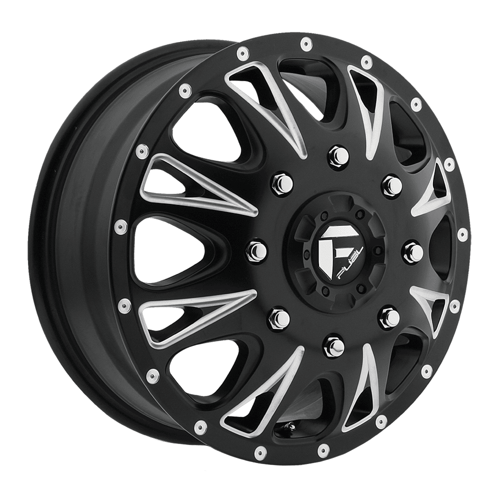 Fuel Wheels D513 Throttle Dually 17x6.5 Matte Black Milled 129mm ET 154.3mm CB 8x210