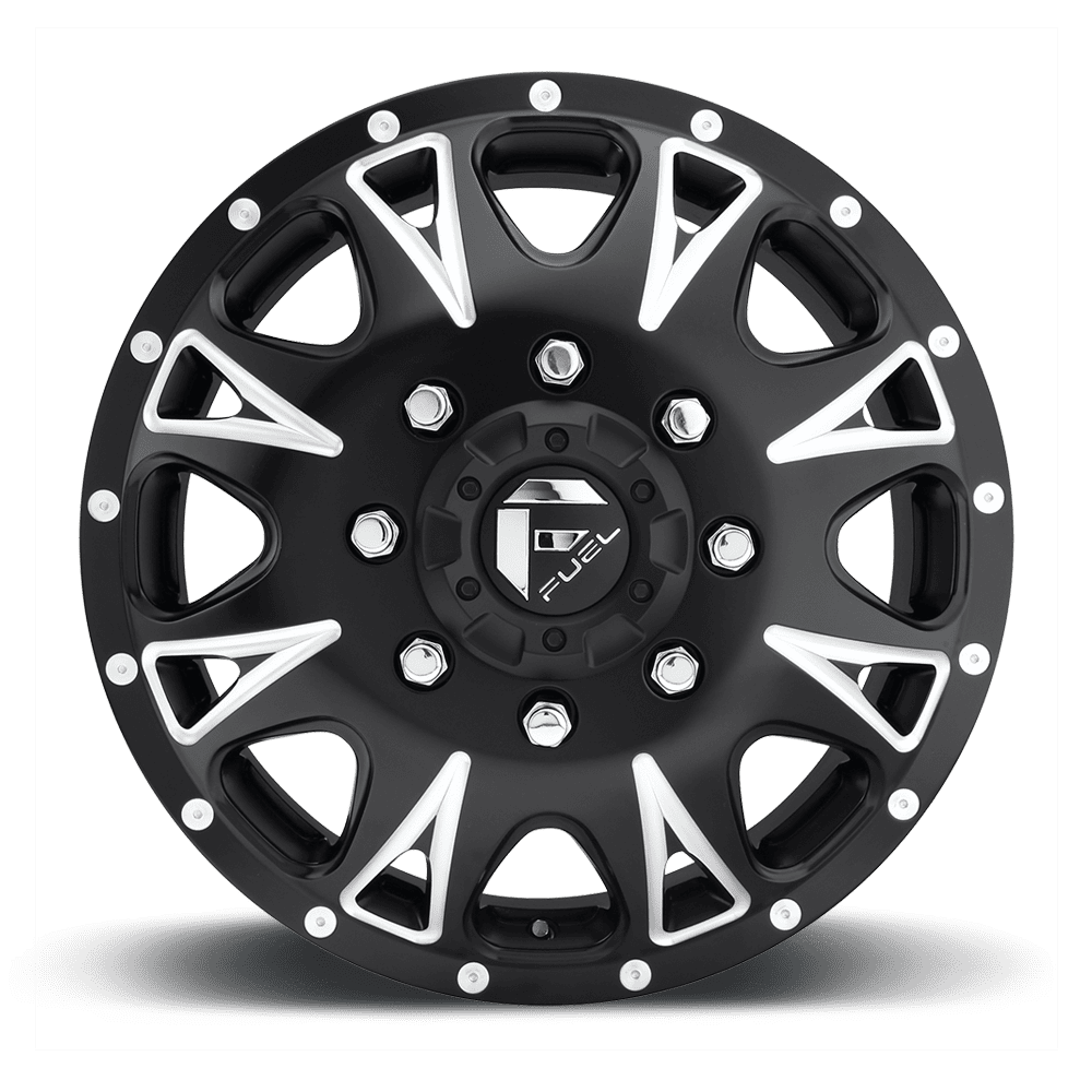 Fuel Wheels D513 Throttle Dually 17x6.5 Matte Black Milled 129mm ET 154.3mm CB 8x210