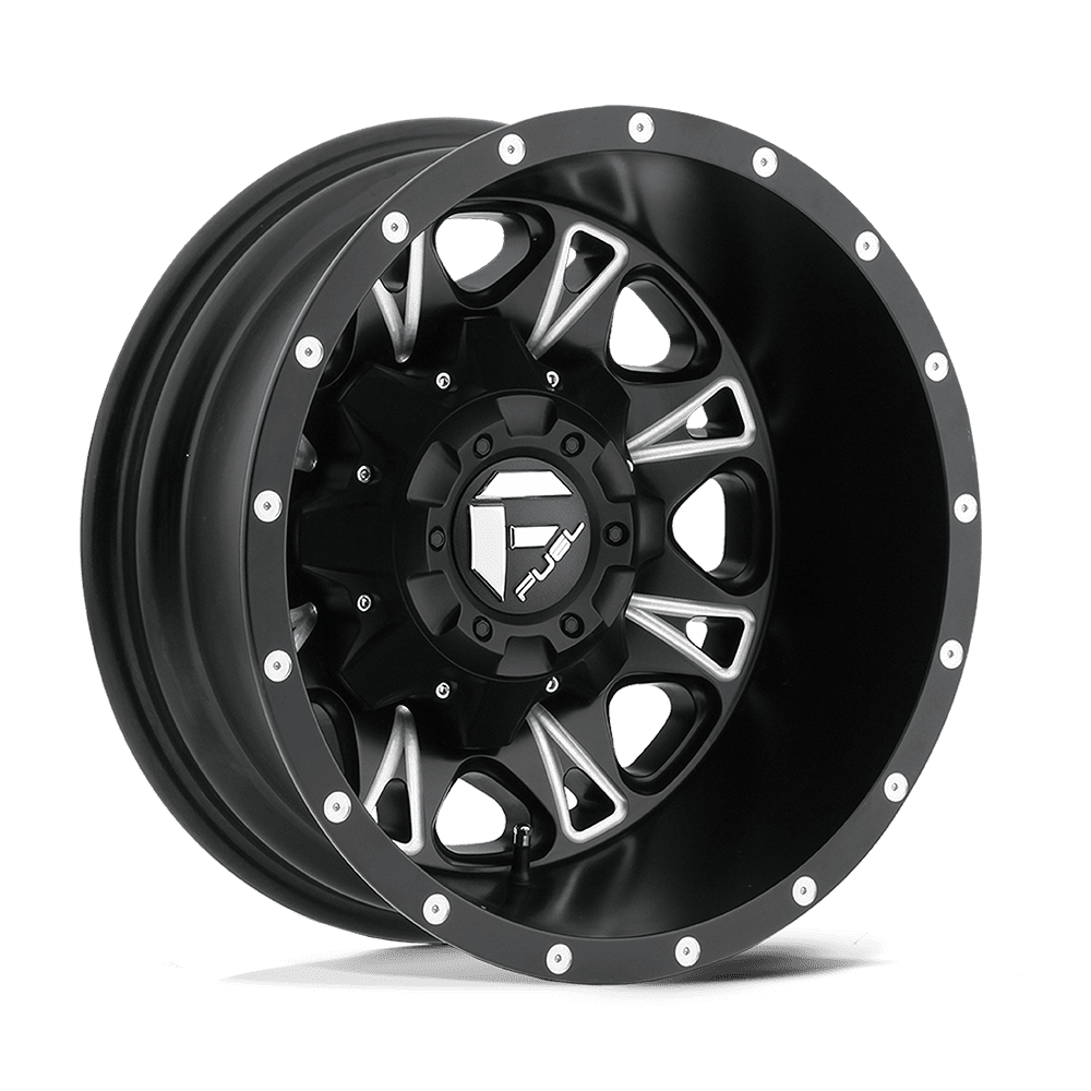 Fuel Wheels D513 Throttle Dually-Rear Outer 17x6.5 Matte Black Milled -140mm ET 142mm CB 8x200