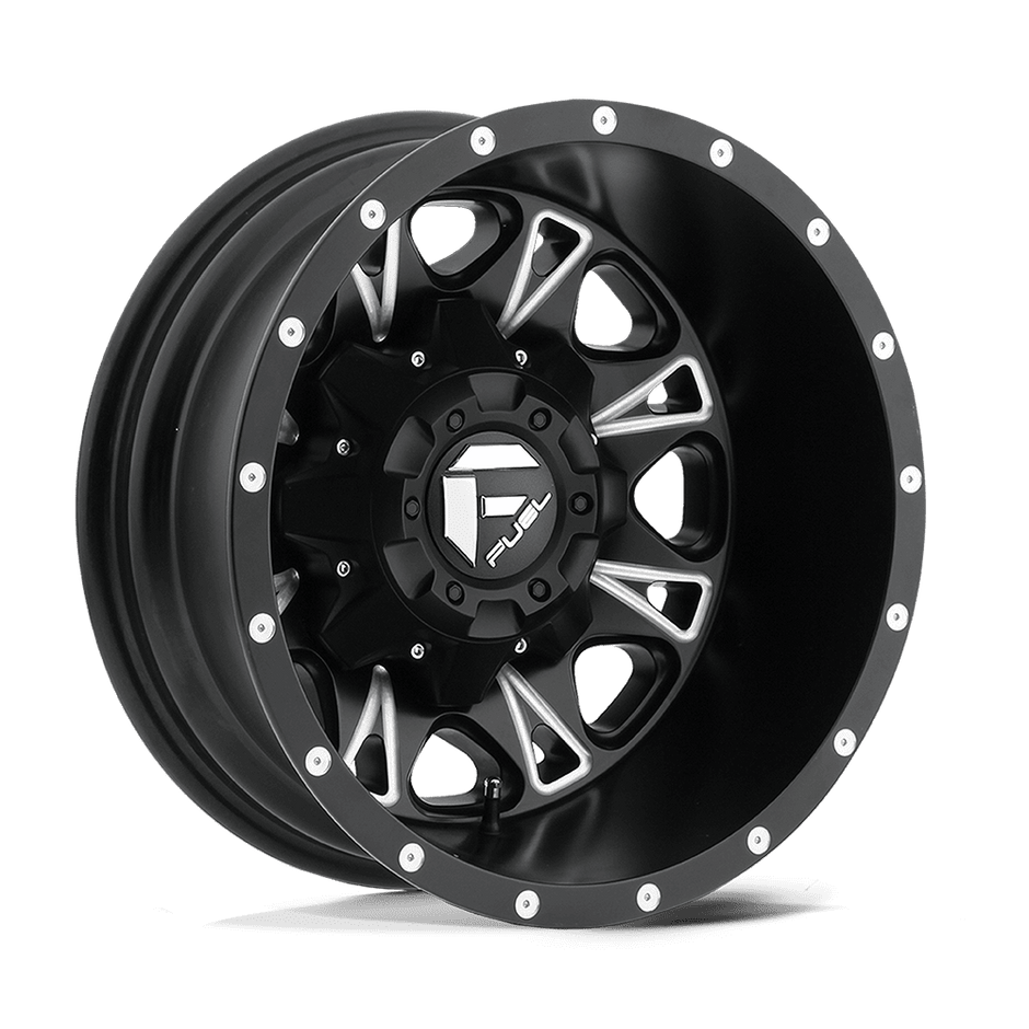 Fuel Wheels D513 Throttle Dually-Rear Outer 17x6.5 Matte Black Milled -140mm ET 142mm CB 8x200