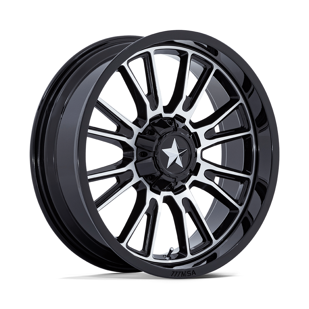 MSA Offroad Wheels M51 Thunderlips 22x7 Gloss Black Machined 0mm ET 110.1mm CB 4x137/4x156