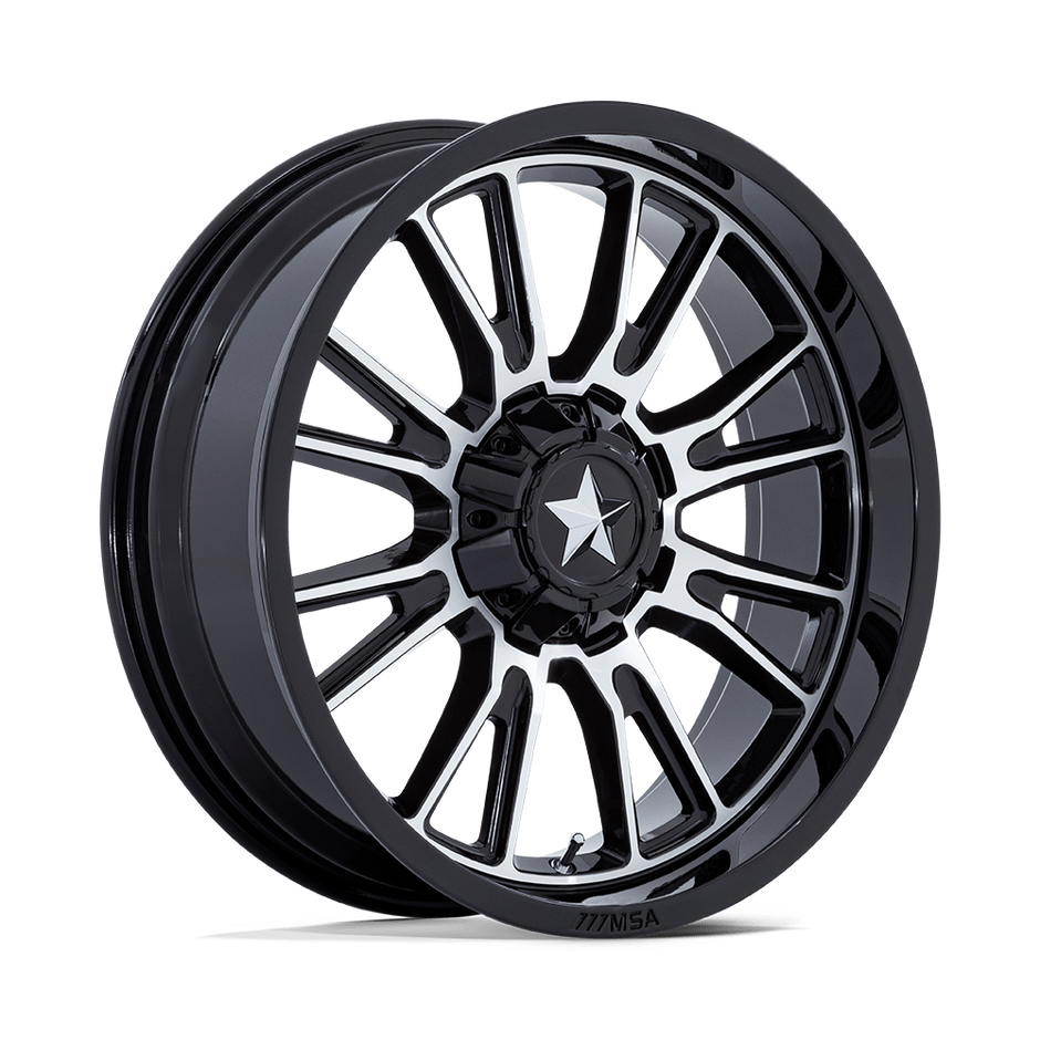 MSA Offroad Wheels M51 Thunderlips 22x7 Gloss Black Machined 0mm ET 110.1mm CB 4x137/4x156