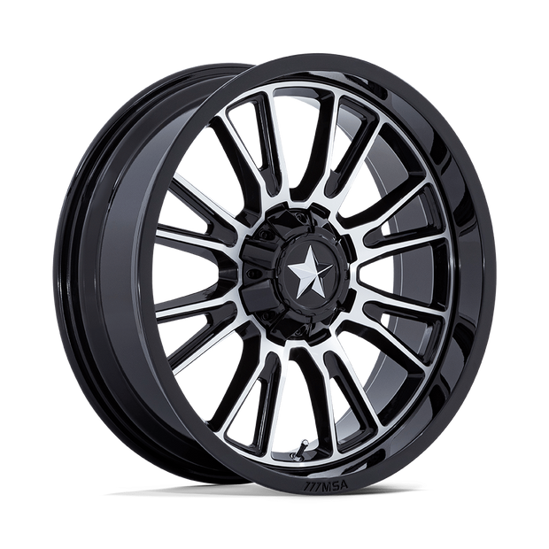 MSA Offroad Wheels M51 Thunderlips 22x7 Gloss Black Machined 0mm ET 110.1mm CB 4x137/4x156