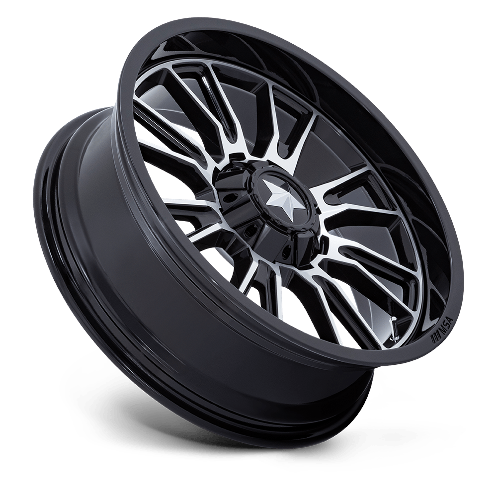 MSA Offroad Wheels M51 Thunderlips 22x7 Gloss Black Machined 0mm ET 110.1mm CB 4x137/4x156