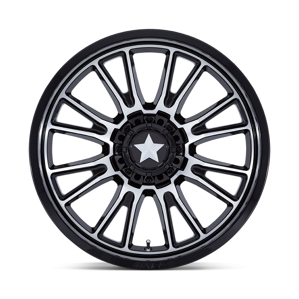 MSA Offroad Wheels M51 Thunderlips 22x7 Gloss Black Machined 0mm ET 110.1mm CB 4x137/4x156