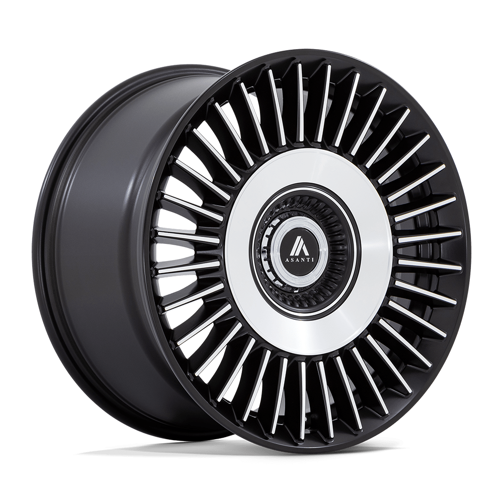 Asanti Wheels AB040 Tiara 20x10.5 Satin Black w/Bright Machined Face 18mm ET 72.56mm CB Custom BP