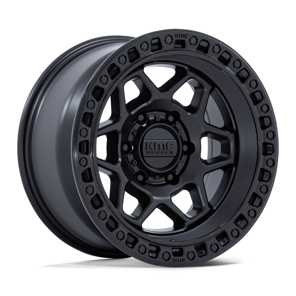 KMC Wheels KM553 Torx 17x8.5 Matte Black w/Gloss Black Lip 25mm ET 66.06mm CB 6x114.3
