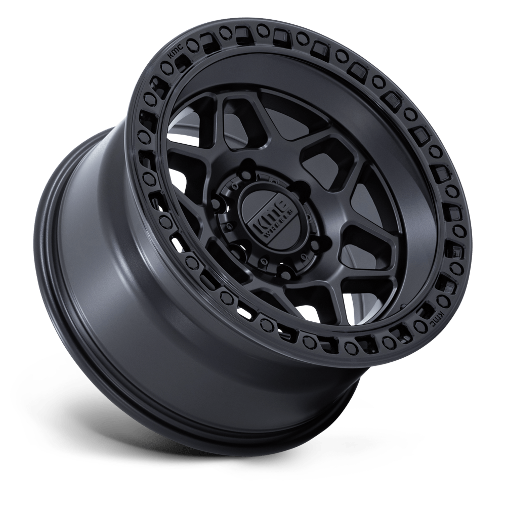 KMC Wheels KM553 Torx 17x8.5 Matte Black w/Gloss Black Lip 25mm ET 66.06mm CB 6x114.3