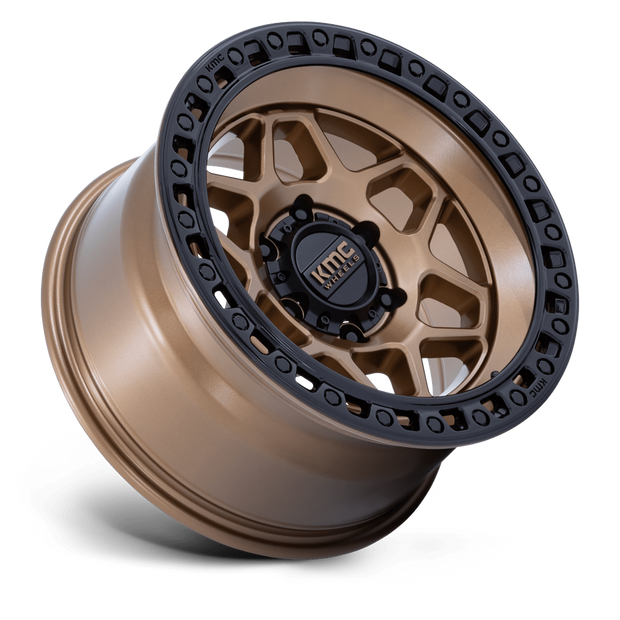 KMC Wheels KM553 Torx 17x8.5 Matte Bronze w/Gloss Black Lip 25mm ET 66.06mm CB 6x114.3