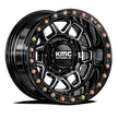 KMC Wheels KS241 Torx Beadlock 15x7 Gloss Black Milled 38mm ET 115.1mm CB 4x156