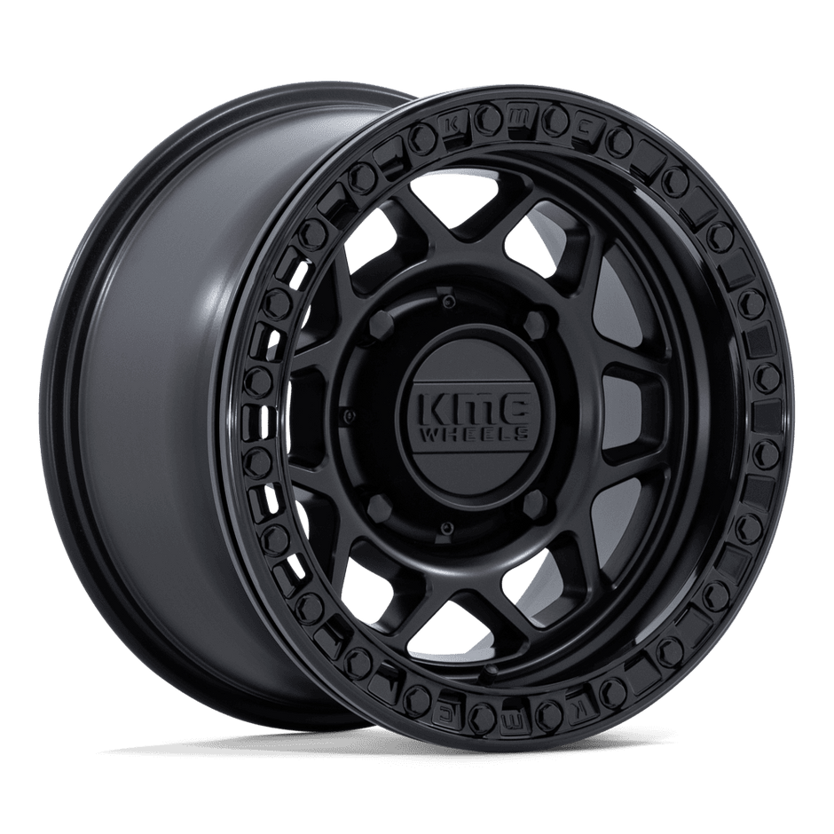 KMC Wheels KS241 Torx Beadlock 15x8 Matte Black w/Gloss Black Ring 0mm ET 100.3mm CB 6x139.7