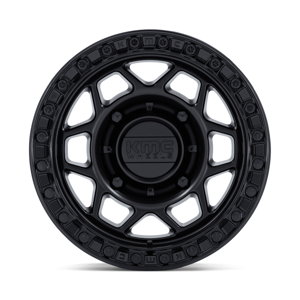 KMC Wheels KS241 Torx Beadlock 15x8 Matte Black w/Gloss Black Ring 0mm ET 100.3mm CB 6x139.7