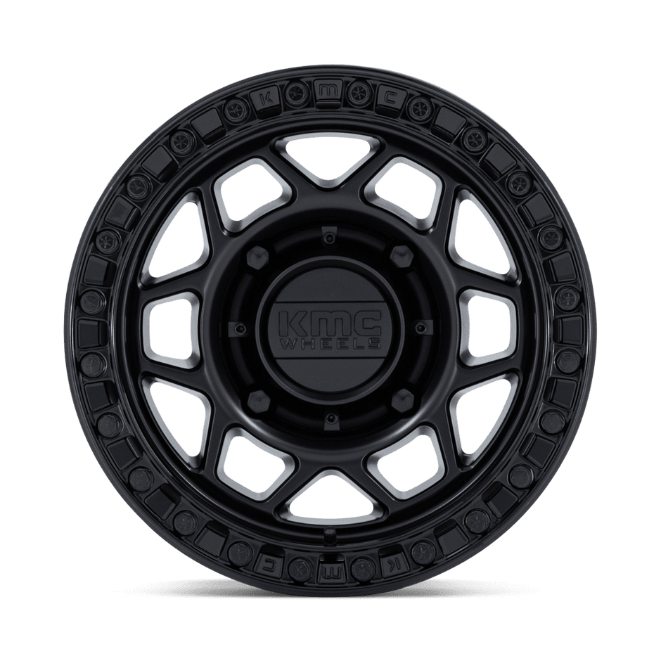 KMC Wheels KS241 Torx Beadlock 15x8 Matte Black w/Gloss Black Ring 0mm ET 100.3mm CB 6x139.7