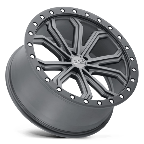 Black Rhino Hard Alloys Trabuco 22x10 Matte Gunmetal w/Black Ring & Silver Bolts 40mm ET 66.56mm CB 5x112