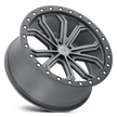 Black Rhino Hard Alloys Trabuco 22x10 Matte Gunmetal w/Black Ring & Silver Bolts 40mm ET 66.56mm CB 5x112