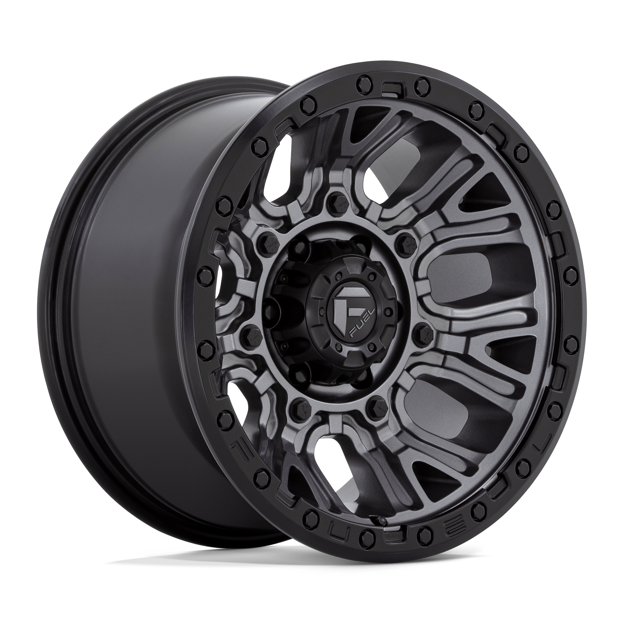 Fuel Wheels D825 Traction 17x9 Matte Gunmetal w/Black Ring -12mm ET 71.5mm CB 5x127