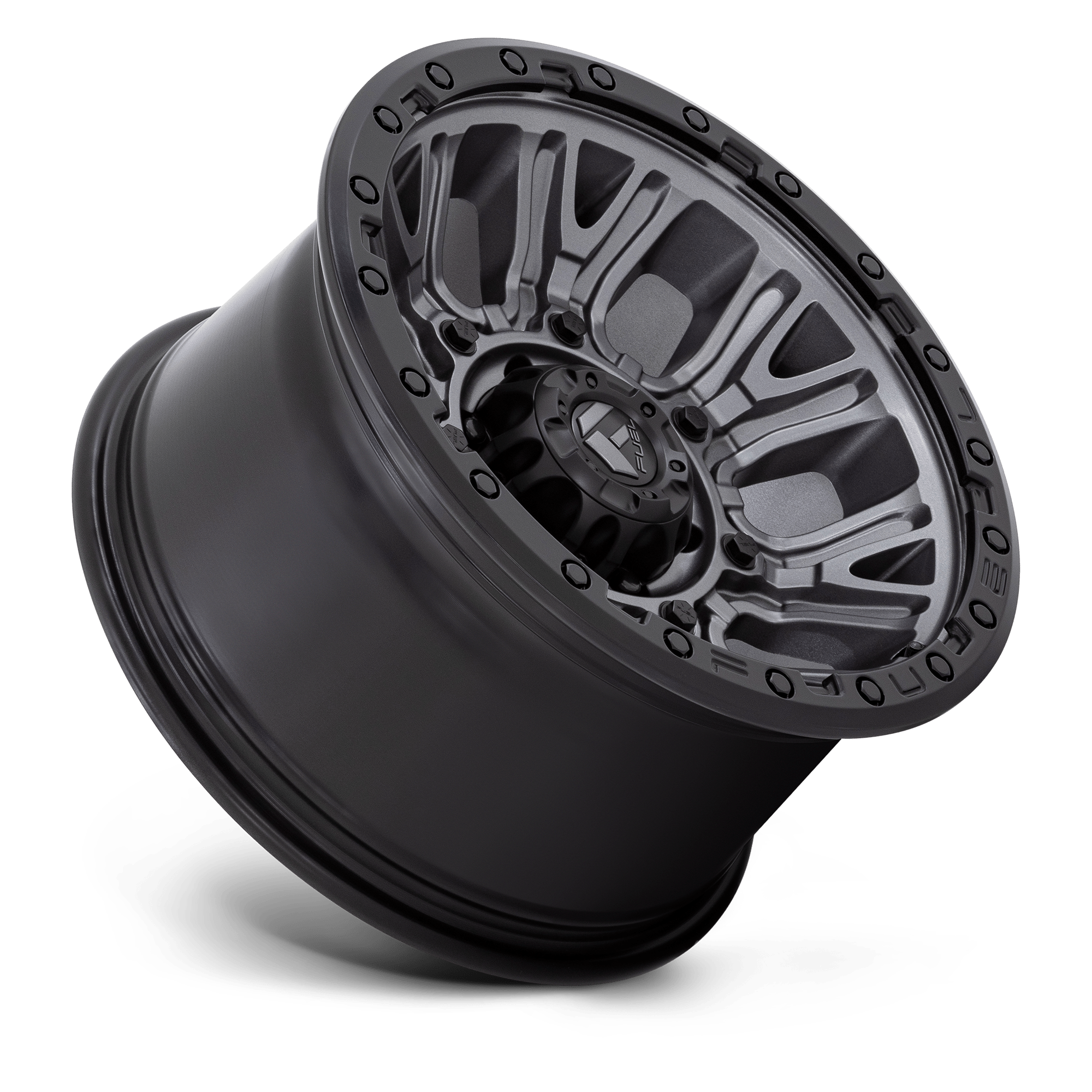 Fuel Wheels D825 Traction 17x9 Matte Gunmetal w/Black Ring -12mm ET 71.5mm CB 5x127