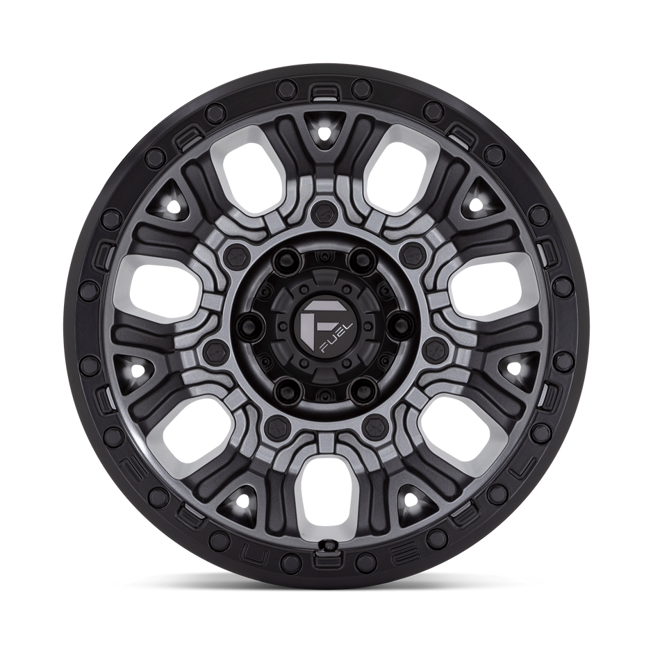 Fuel Wheels D825 Traction 17x9 Matte Gunmetal w/Black Ring -12mm ET 71.5mm CB 5x127