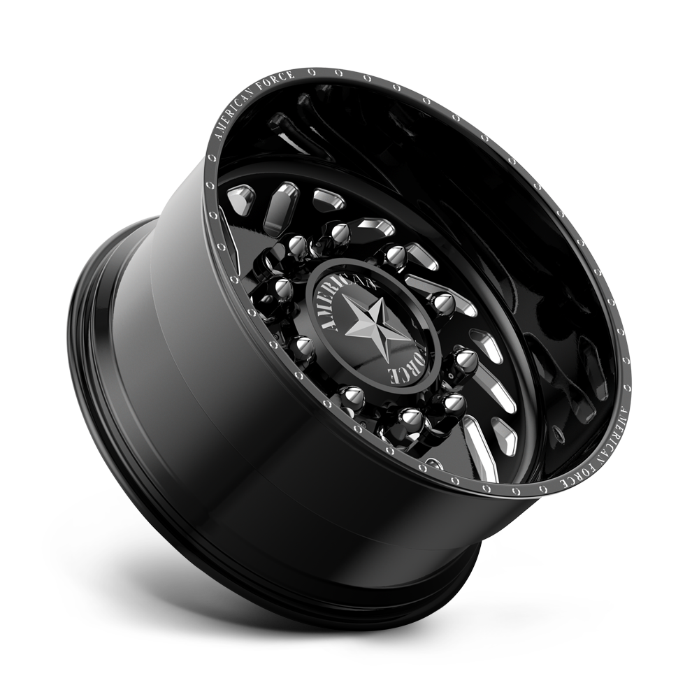 American Force Trek SD forged wheels in gloss black milled finish, side profile view