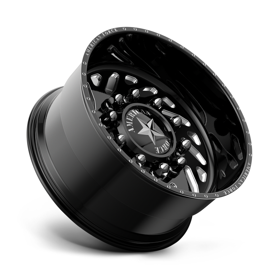American Force Trek SD forged wheels in gloss black milled finish, side profile view