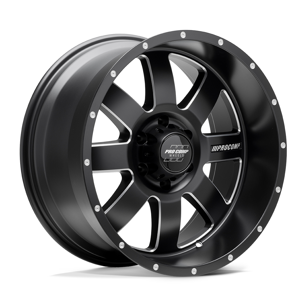 Pro Comp Alloys PA73 Trilogy 20x10 Satin Black Milled -18mm ET Custom CB 8x170