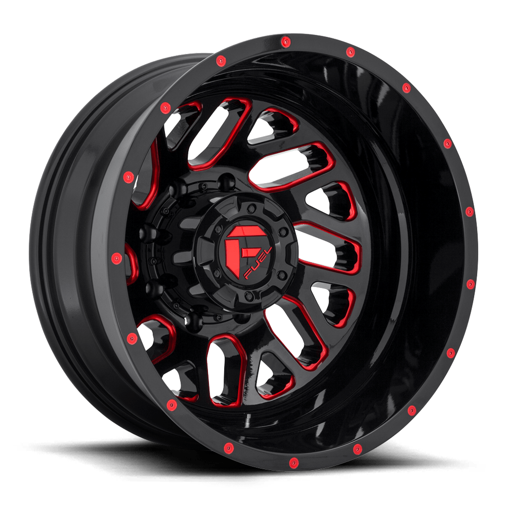 Fuel Wheels D656 Triton Dually-Rear Outer 20x8.25 Gloss Black w/Red Tinted Clear -240mm ET 121.5mm CB 8x165.1