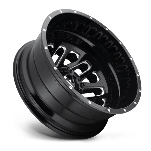 Fuel Wheels D581 Triton Dually-Rear Outer 20x8.25 Gloss Black Milled -240mm ET 121.5mm CB 8x165.1