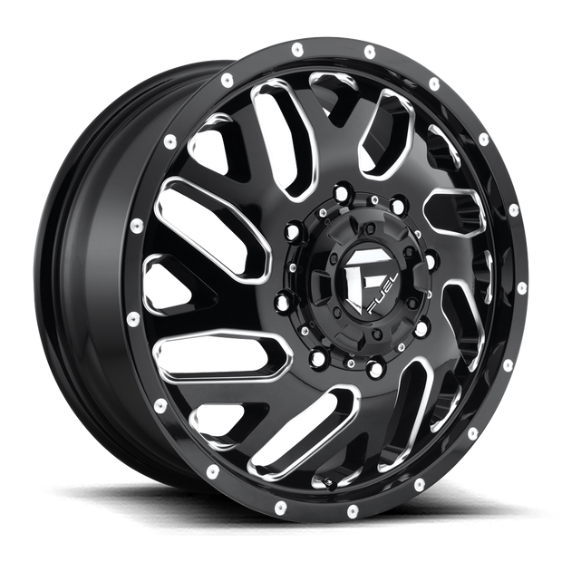 Fuel Wheels D581 Triton Dually 22x8.25 Gloss Black Milled -221mm ET 154.3mm CB 8x210