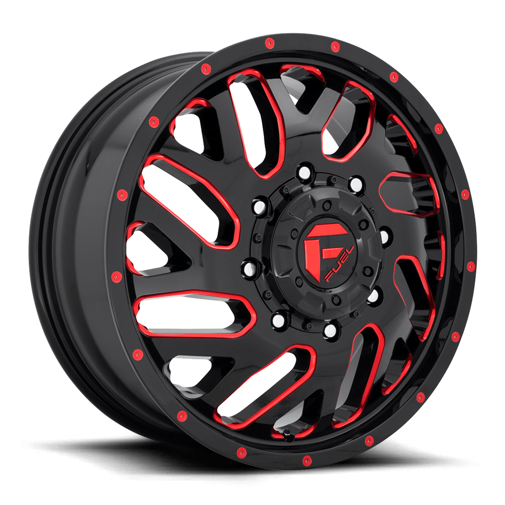 Fuel Wheels D656 Triton Dually 20x8.25 Gloss Black w/Red Tinted Clear 105mm ET 142mm CB 8x200
