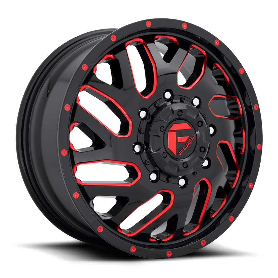 Fuel Wheels D656 Triton Dually 20x8.25 Gloss Black w/Red Tinted Clear 105mm ET 142mm CB 8x200